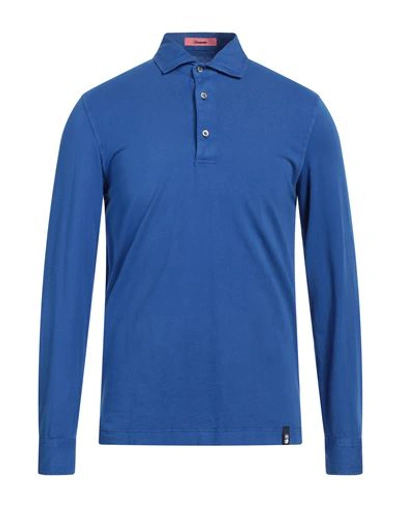 Drumohr Man Polo Shirt Bright Blue Size Xl Cotton