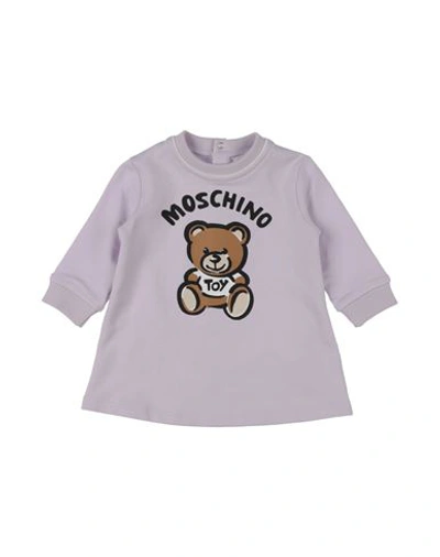 Moschino Baby Newborn Girl Baby Dress Lilac Size 3 Cotton In Purple