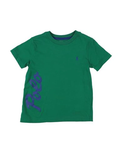 Polo Ralph Lauren Babies'  Logo Cotton Jersey Tee Toddler Boy T-shirt Green Size 5 Cotton