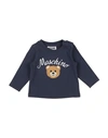 Moschino Baby Newborn T-shirt Midnight Blue Size 3 Cotton, Elastane In Blue