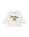 Moschino Baby Newborn T-shirt Cream Size 3 Cotton, Elastane In White