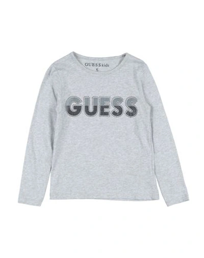 Guess Babies'  Toddler Girl T-shirt Light Grey Size 5 Cotton, Viscose