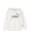 Puma Babies'  Ess+ Logo Hoodie Fl G Toddler Girl Sweatshirt Off White Size 6 Cotton, Polyester, Elastane