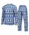 Concepts Sport Men's  Royal Pitt Panthers Swivel Long Sleeve T-shirt And Pants Sleep Set In Royal