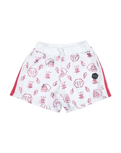 Philipp Plein Babies'  Toddler Girl Shorts & Bermuda Shorts White Size 6 Cotton, Elastane