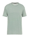 Daniele Fiesoli Man T-shirt Light Green Size Xxl Linen, Elastane