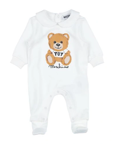 Moschino Baby Newborn Baby Jumpsuits & Overalls White Size 3 Cotton, Elastane