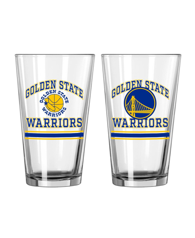 Logo Brands Golden State Warriors 16 oz Pint Glass Two Pack In Clear