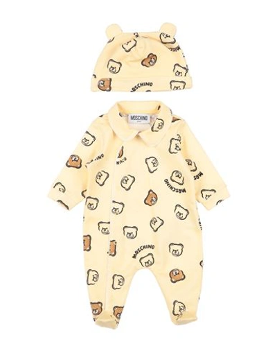 Moschino Baby Newborn Baby Accessories Set Light Yellow Size 3 Cotton, Organic Cotton