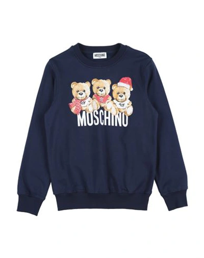 Moschino Kid Babies'  Toddler Sweatshirt Navy Blue Size 6 Cotton, Elastane