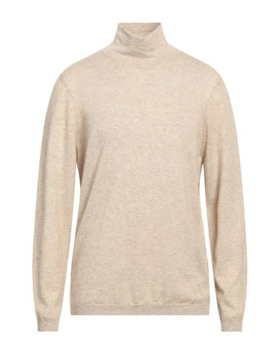 Stile Latino Man Turtleneck Beige Size 46 Cashmere, Silk