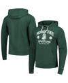 LEAGUE COLLEGIATE WEAR MEN'S LEAGUE COLLEGIATE WEAR GREEN DISTRESSED MICHIGAN STATE SPARTANS BENDY ARCH ESSENTIAL PULLOVER 