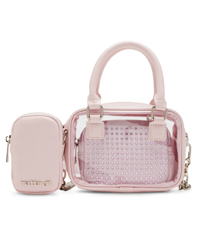 Madden Girl Stellar Rhinestone Mini Camera Crossbody Bag In Light Pink