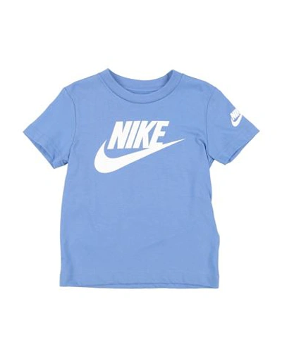 Nike Babies'  Futura Evergreen Ss Tee Toddler Boy T-shirt Light Blue Size 5 Cotton, Polyester