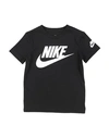 Nike Babies'  Futura Evergreen Ss Tee Toddler Boy T-shirt Black Size 7 Cotton, Polyester