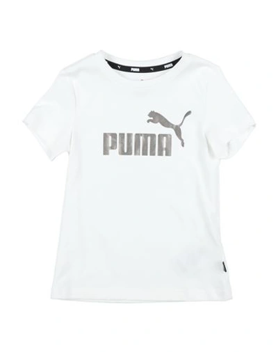 Puma Babies'  Ess+ Logo Tee G Toddler Girl T-shirt Cream Size 6 Cotton In White