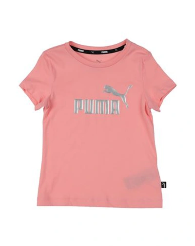 Puma Babies'  Ess+ Logo Tee G Toddler Girl T-shirt Salmon Pink Size 6 Cotton