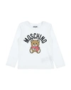 Moschino Kid Babies'  Toddler Girl T-shirt Cream Size 5 Cotton, Elastane In White