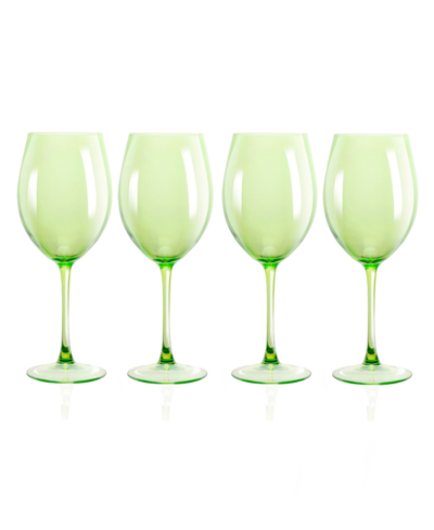 Qualia Glass Carnival All Purpose 20 oz Wine Glasses, Set Of 4 In Green