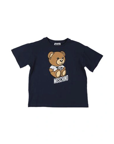 Moschino Kid Babies'  Toddler T-shirt Navy Blue Size 6 Cotton, Elastane