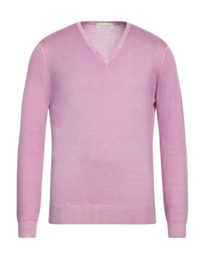 Filippo De Laurentiis Man Sweater Mauve Size 40 Merino Wool In Purple