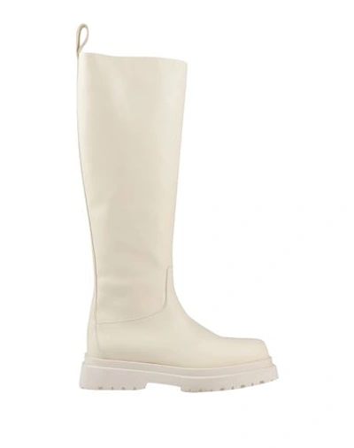 Liu •jo Woman Boot Ivory Size 9 Soft Leather In White