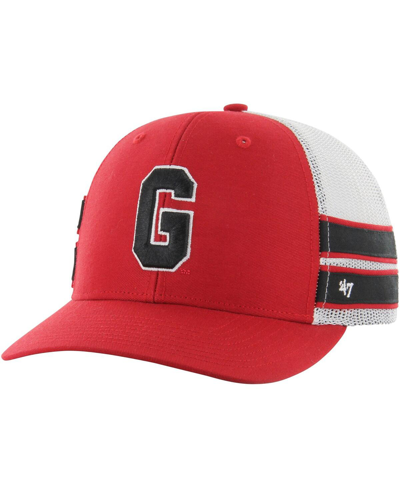 47 Brand Men's ' Red Distressed Georgia Bulldogs Straight Eight Adjustable Trucker Hat