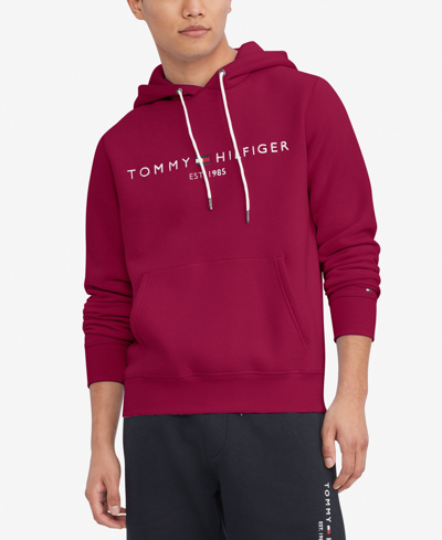 Tommy Hilfiger Men's Embroidered Logo Hoodie In Royal Berry