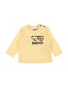 Moschino Baby Newborn T-shirt Light Yellow Size 3 Cotton In Yellow