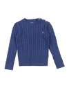 Polo Ralph Lauren Babies'  Cable Cn-sweater-pullover Toddler Girl Sweater Blue Size 5 Cotton