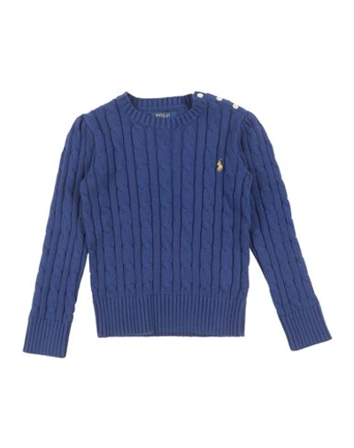Polo Ralph Lauren Babies'  Cable Cn-sweater-pullover Toddler Girl Sweater Blue Size 5 Cotton