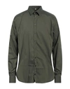 Q1 Man Shirt Military Green Size 18 Cotton, Polyamide, Elastane