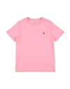 Polo Ralph Lauren Babies'  Cotton Jersey Crewneck Tee Toddler Boy T-shirt Pink Size 5 Cotton