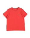 Polo Ralph Lauren Babies'  Cotton Jersey Crewneck Tee Toddler Boy T-shirt Red Size 5 Cotton