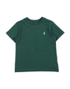 Polo Ralph Lauren Babies'  Cotton Jersey Crewneck Tee Toddler Boy T-shirt Dark Green Size 5 Cotton