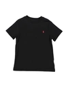 Polo Ralph Lauren Babies'  Cotton Jersey Crewneck Tee Toddler Boy T-shirt Black Size 5 Cotton