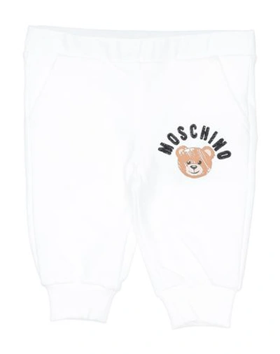 Moschino Baby Newborn Pants White Size 3 Organic Cotton, Elastane, Polyester