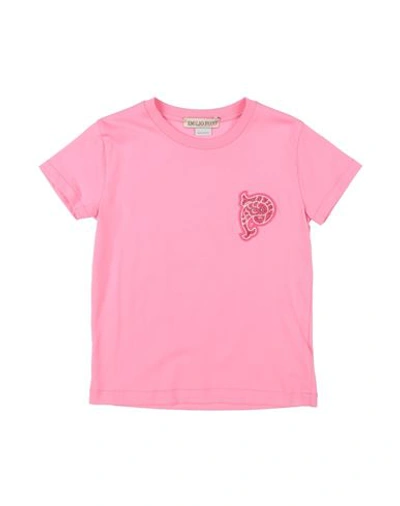 Emilio Pucci Babies' Pucci Toddler Girl T-shirt Pink Size 6 Cotton, Polyester, Glass