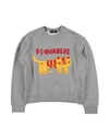 DSQUARED2 DSQUARED2 TODDLER GIRL SWEATSHIRT GREY SIZE 4 COTTON, ELASTANE