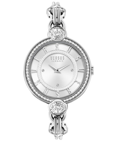 Versus Women's Les Docks Two Hand Silver-tone Stainless Steel Watch 36mm
