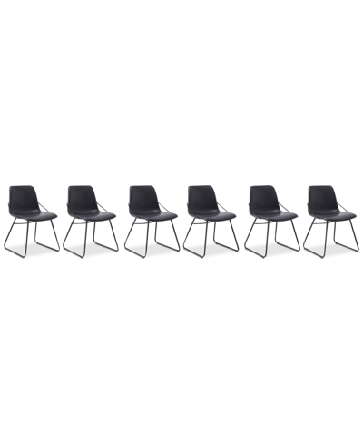 Eq3 Raydon 6pc Minimalist Chair Set In Black
