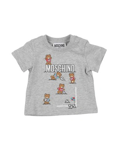 Moschino Baby Newborn Boy T-shirt Grey Size 3 Cotton, Elastane