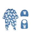 Moschino Baby Newborn Baby Accessories Set Pastel Blue Size 3 Cotton, Elastane