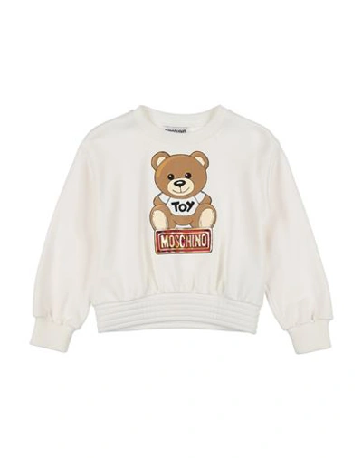 Moschino Kid Babies'  Toddler Girl Sweatshirt White Size 6 Polyamide, Cotton, Elastane