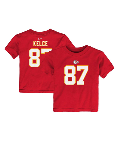 Nike Babies' Toddler Boys And Girls  Travis Kelce Red Kansas City Chiefs Player Name And Number T-shirt