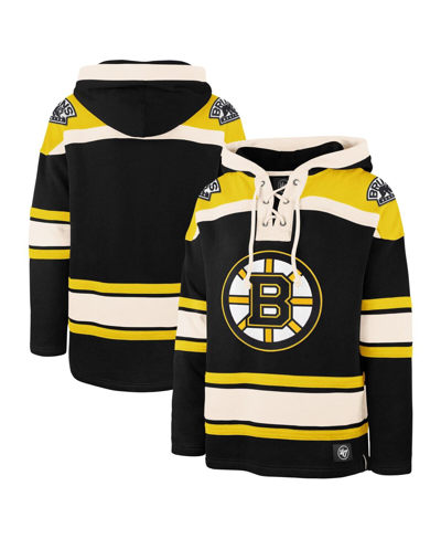 47 Brand Men's ' Black Boston Bruins Big And Tall Superior Lacer Pullover Hoodie