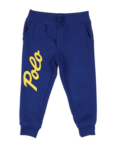 Polo Ralph Lauren Babies'  Logo Fleece Jogger Pant Toddler Boy Pants Blue Size 5 Cotton, Polyester