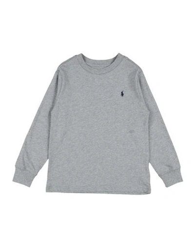 Polo Ralph Lauren Babies'  Cotton Jersey Long-sleeve Tee Toddler Boy T-shirt Grey Size 5 Cotton
