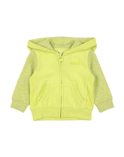 Guess Babies'  Newborn Girl Sweatshirt Lime Green Size 3 Cotton, Polyester