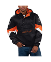 Starter Black Martin Truex Jr Home Team Satin Half-zip Hoodie In Black
